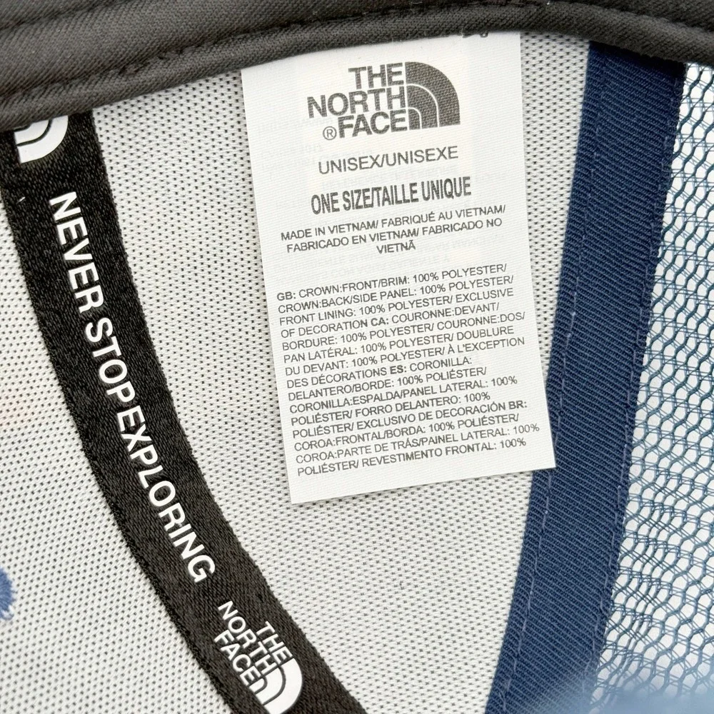 The North Face Mudder Trucker Snapback Cap Hat Adult Blue Bear Mountain NEW